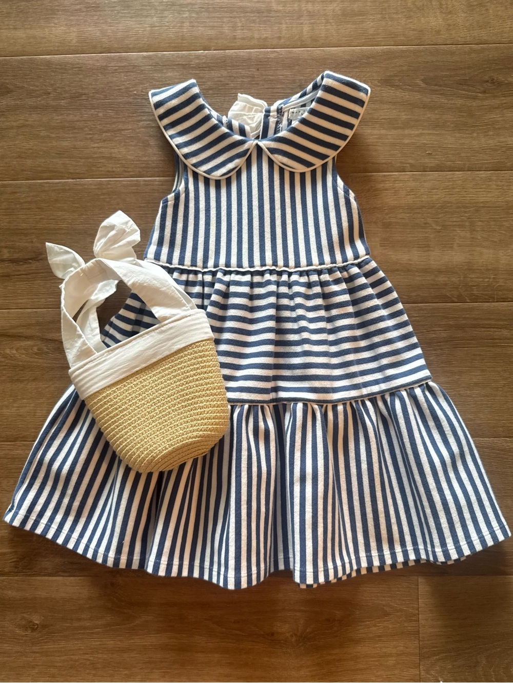 Max Studio Kids Blue & White Striped Dress – 4T (NWOT)